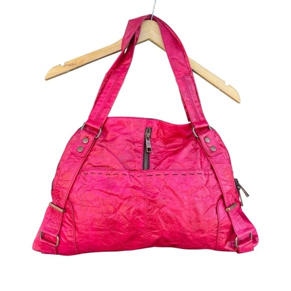 Matt & Nat - Crinkle Vegan Leather Shoulder Bag Raspberry Red - OS - Picture 2 of 16